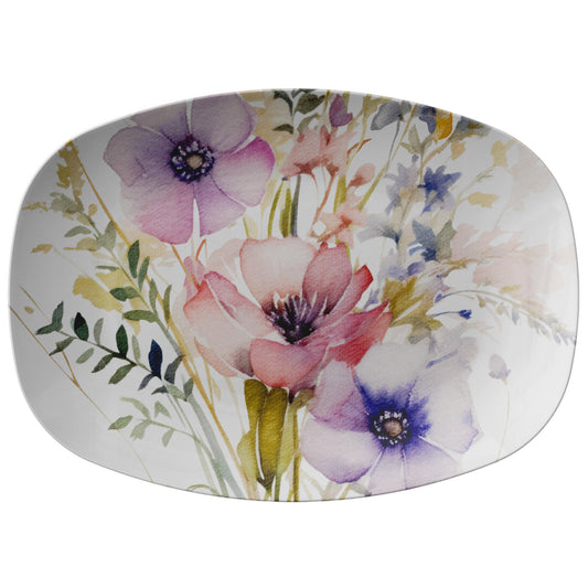 Pink, Purple & Navy Floral Wild Flower Bouquet Platter